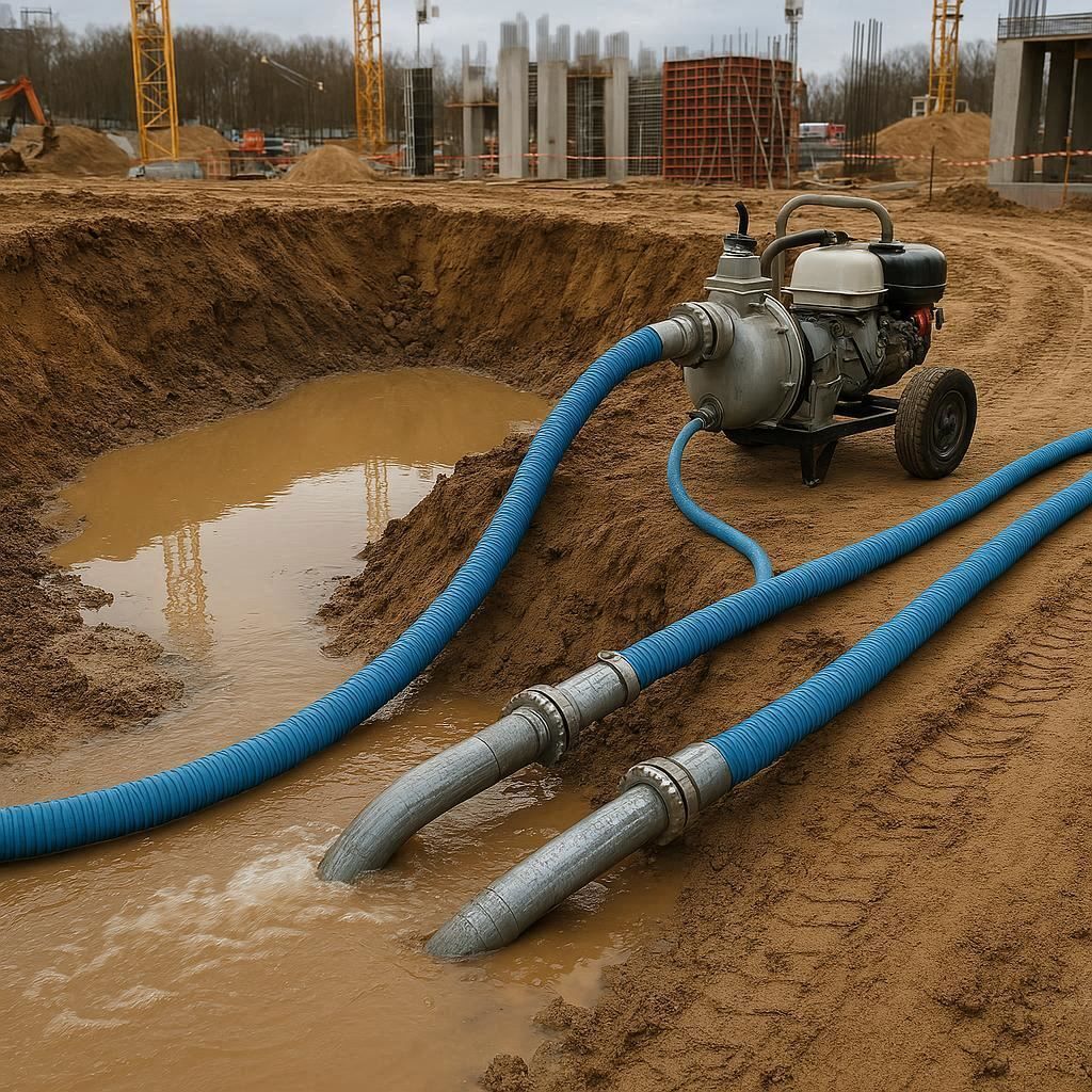 Водопонижение и осушение котлована в Киришах