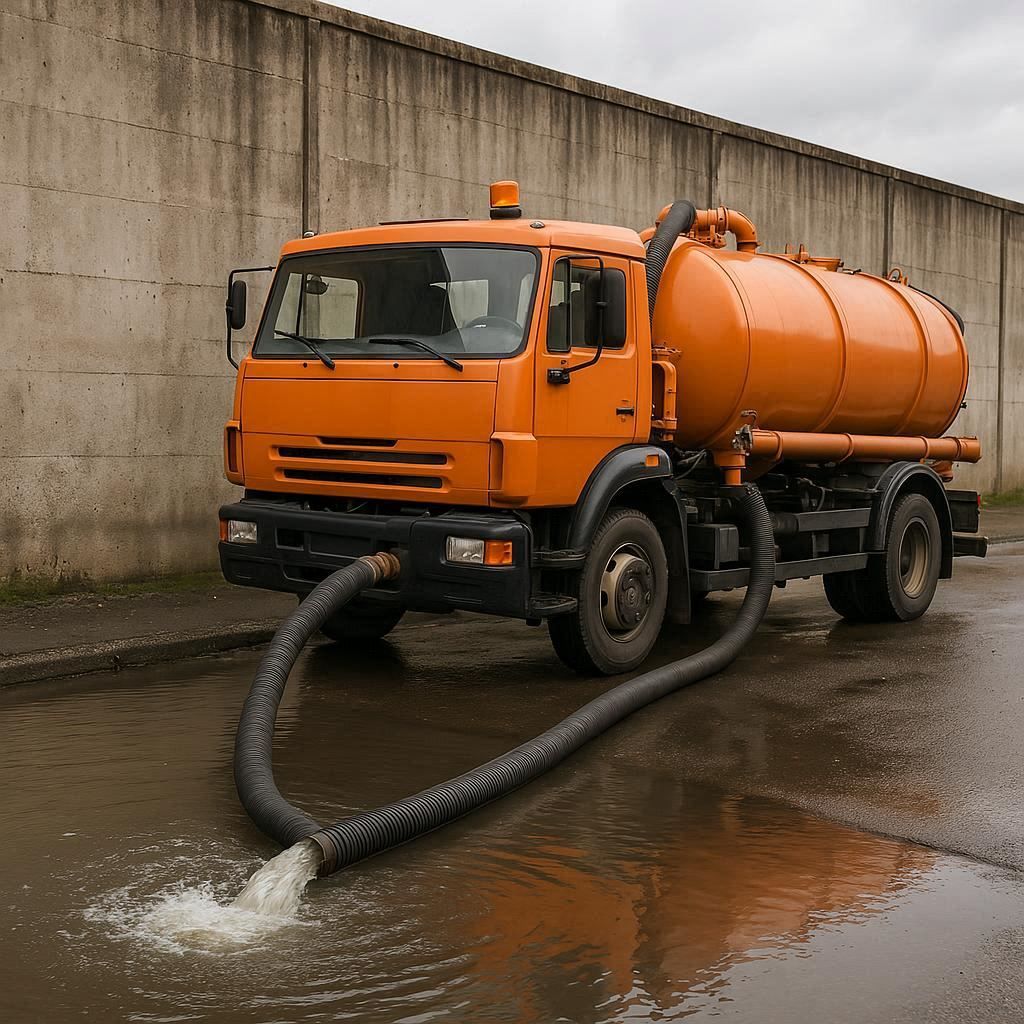Откачка воды в Киришах